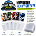 White Numbered Penny Sleeves 1-100 | Bulk Pack of 3000 for Sports & Trading Cards