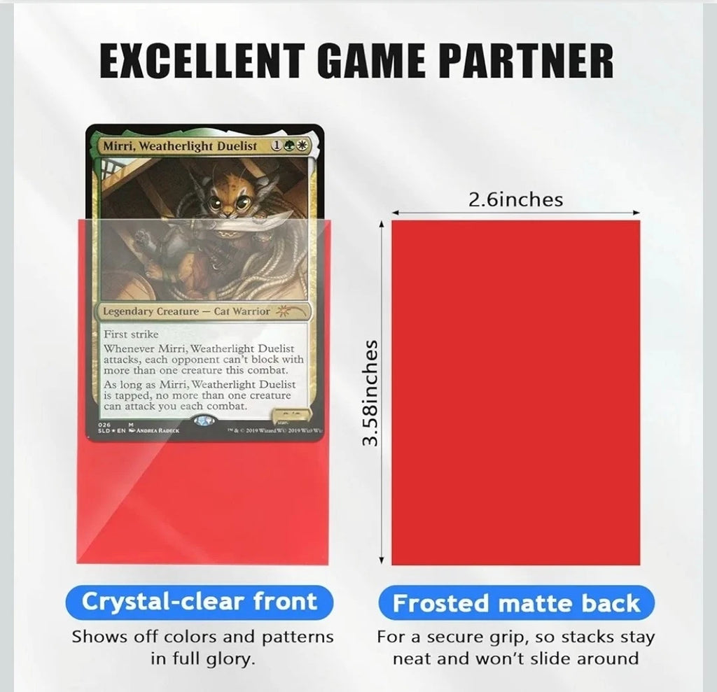 Trading Card Sleeves Red 50ct Matte Soft Card Protectors Magic And Sports