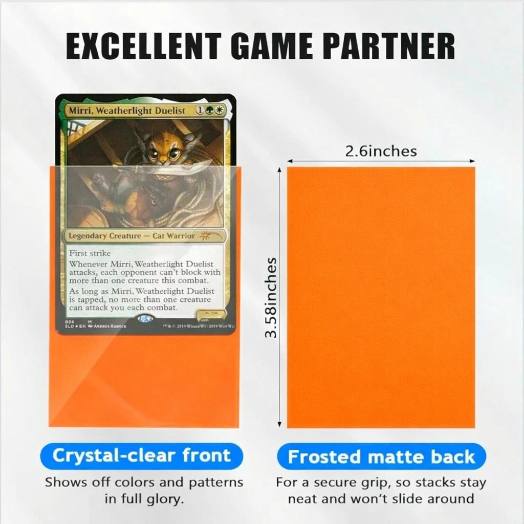 Trading Card Sleeves Orange 50ct Matte Soft Card Protectors Magic And Sports