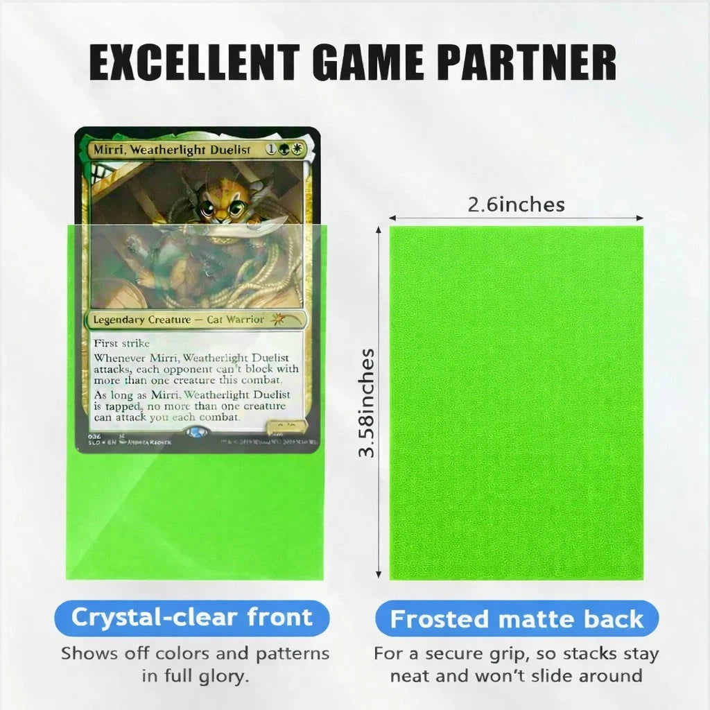 Trading Card Sleeves Green 50ct Matte Soft Card Protectors Magic And Sports